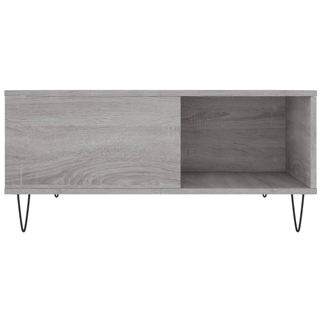 Tavolino Salotto-Tavolino da soggiorno-Tavolo Grigio Sonoma 80x80x36,5 cm Legno Multistrato 634078
