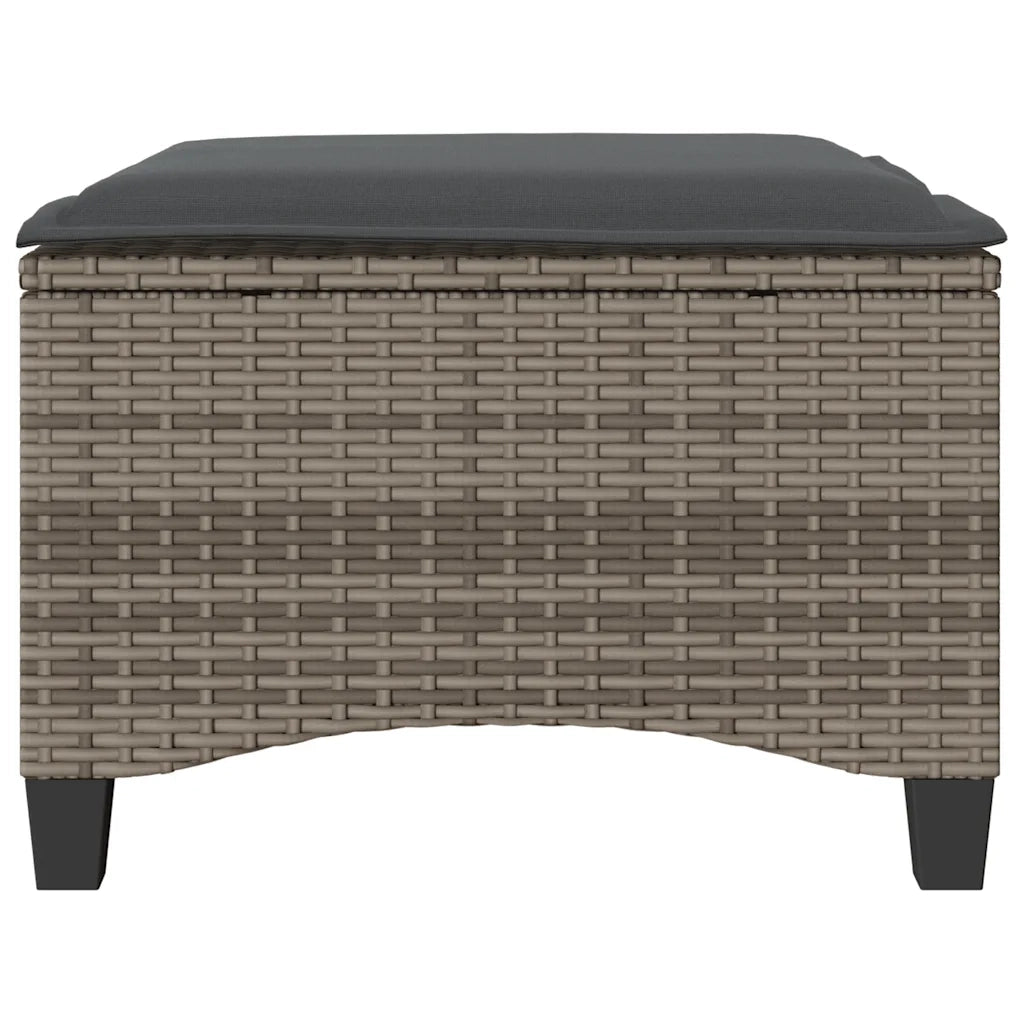 Sgabelli Giardino con Cuscini 2 pz Grigio 55x55x36cm Polyrattan