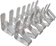 Set di 14 clip per tovagliato bianche - Robusta, versatile e pronta all'uso per tutte le occasioni - Clip per tovagliato in plastica - 4,5 cm, Blanc