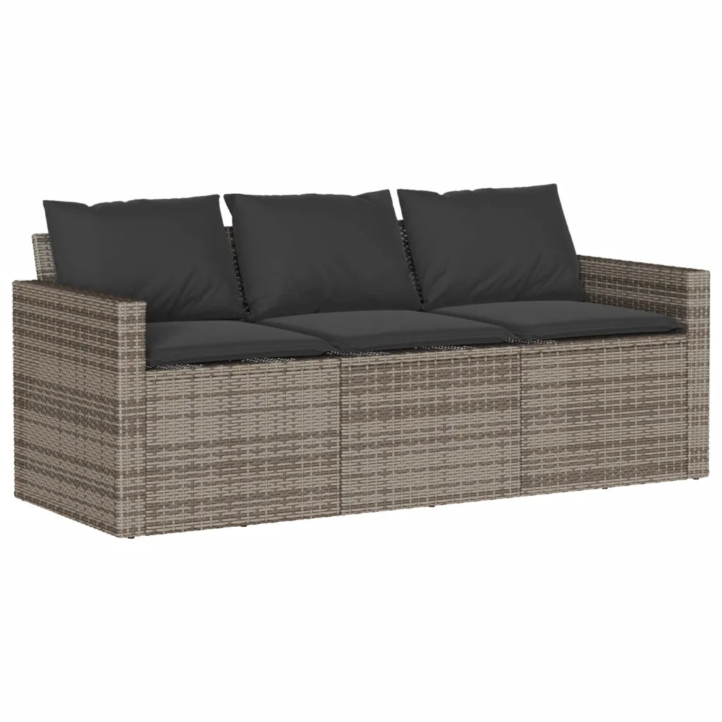 Set da Pranzo da Giardino 2 pz con Cuscini in Polyrattan Grigio 366331