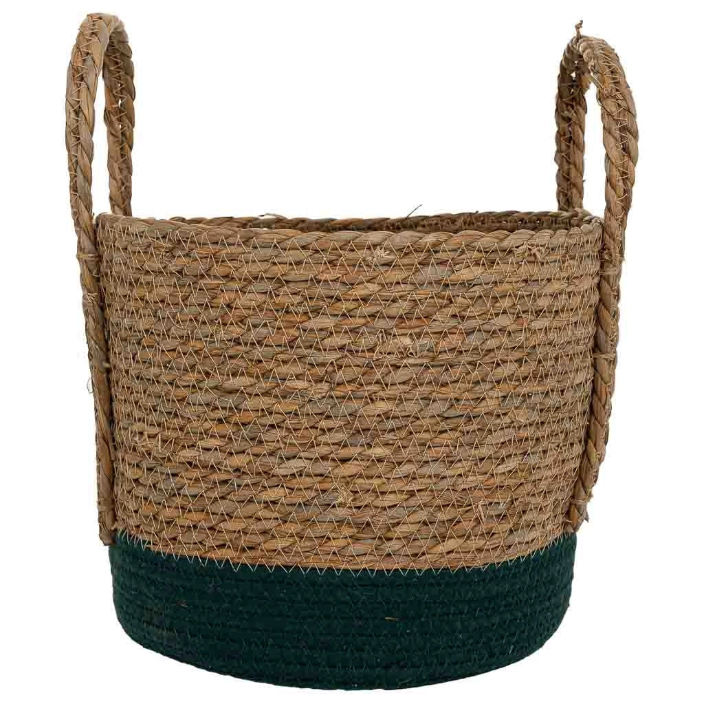 Cesto in fibra naturale e cotone nero D29x24/34