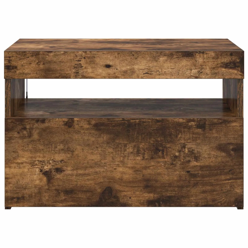 Mobile Porta TV con Luci LED Rovere Fumo 60x35x40 cm 815678