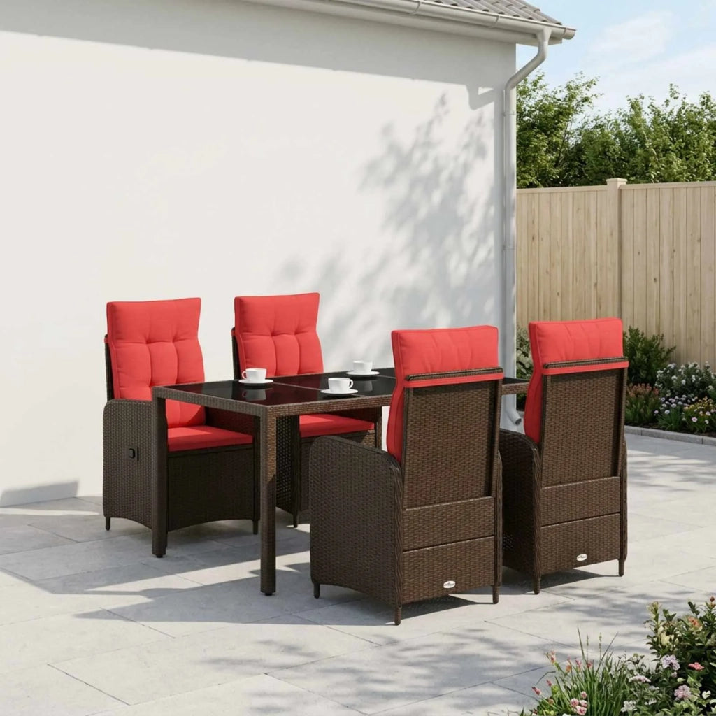 Set da pranzo per esterni 5 pz polyrattan 3422316