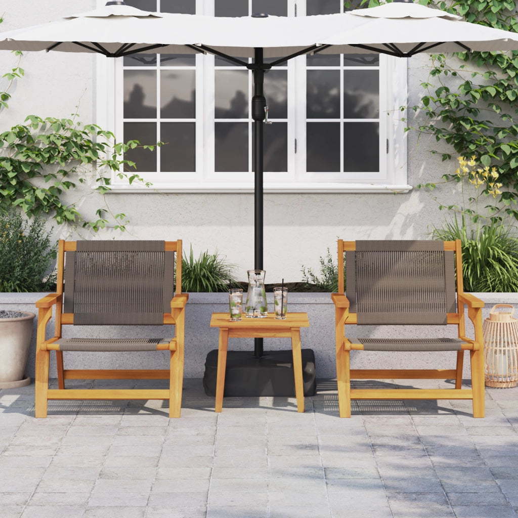 Set di 2 sedie da giardino grigie 67x78x73 cm in legno massello di acacia