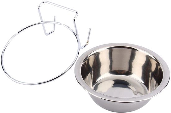 Ciotola da Cibo Sospesa in Acciaio Inox per Animali Domestici - Gatti e Cani - Modello M