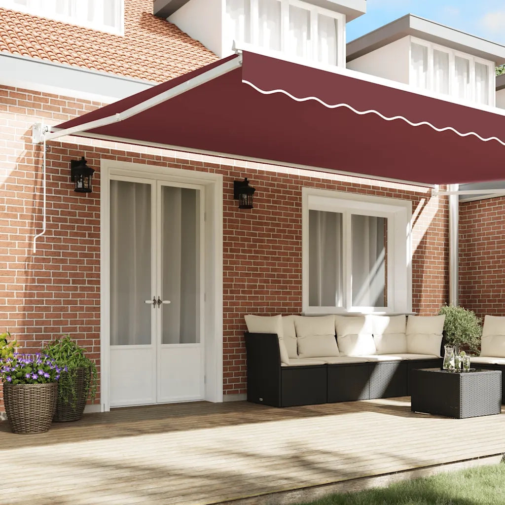 vidaXL Tenda da Sole Retrattile Automatica Bordò 500x300 cm
