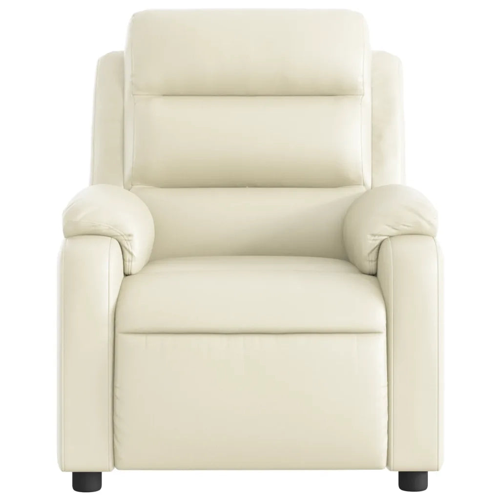 Divano Sedia-Poltrona reclinabile massaggiante in Similpelle Crema 754432