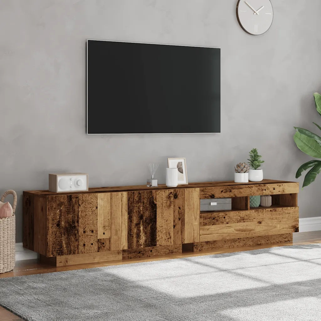 Mobile Porta TV con LED Legno Antico 180x35x40 cm Truciolato 3329163