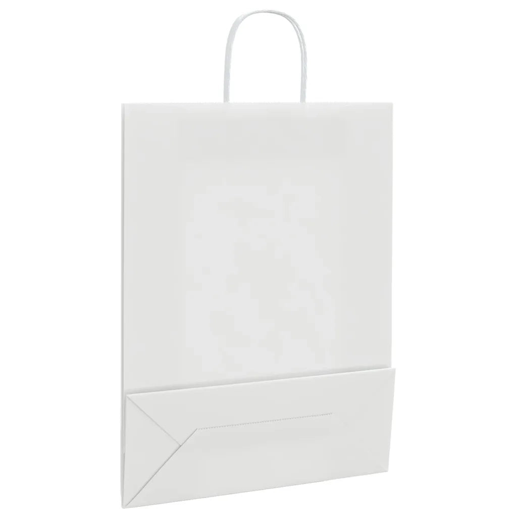 vidaXL Sacchetti di Carta 50 pz con Manici Bianchi 32x12x42 cm