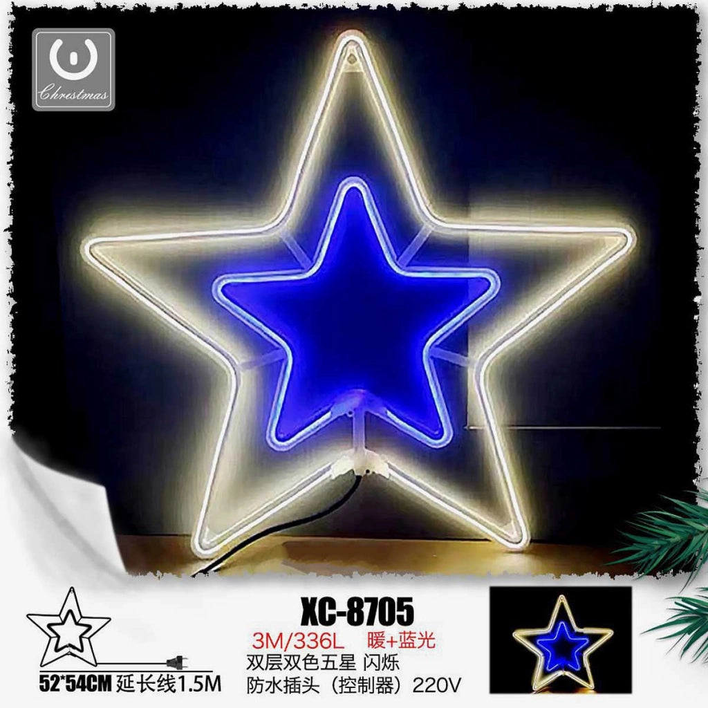 Stella luminosa luci natale Striscia LED flex per esterni interno luce Bianca naturale e Blu