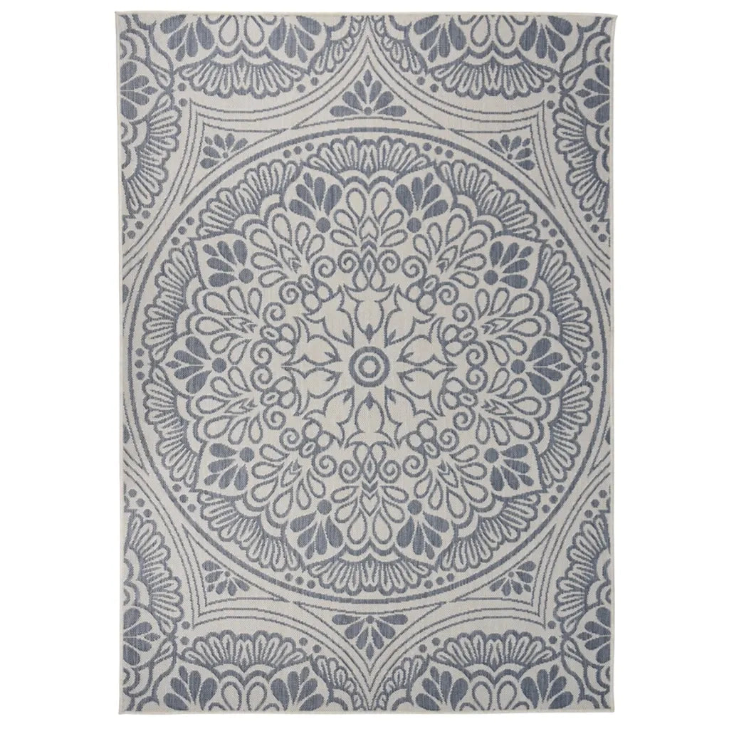 Tappeto da Esterni a Tessitura Piatta 140x200 cm Motivo Blu cod mxl 66616