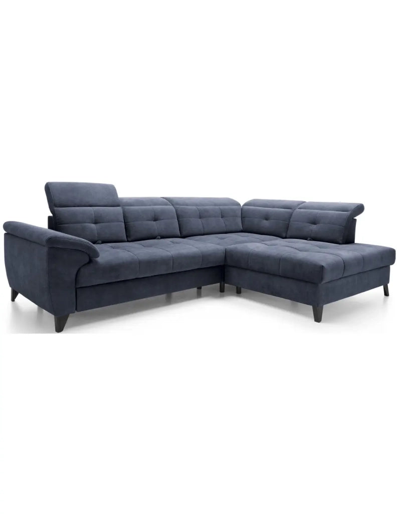 Divano ad angolo Blu 5 posti angolo destro comfort modulabile INFERNO