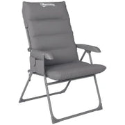 Sedia da Campeggio Pieghevole e Regolabile su 5 Livelli con Tasche Laterali, 66x58x105 cm, Grigio Chiaro