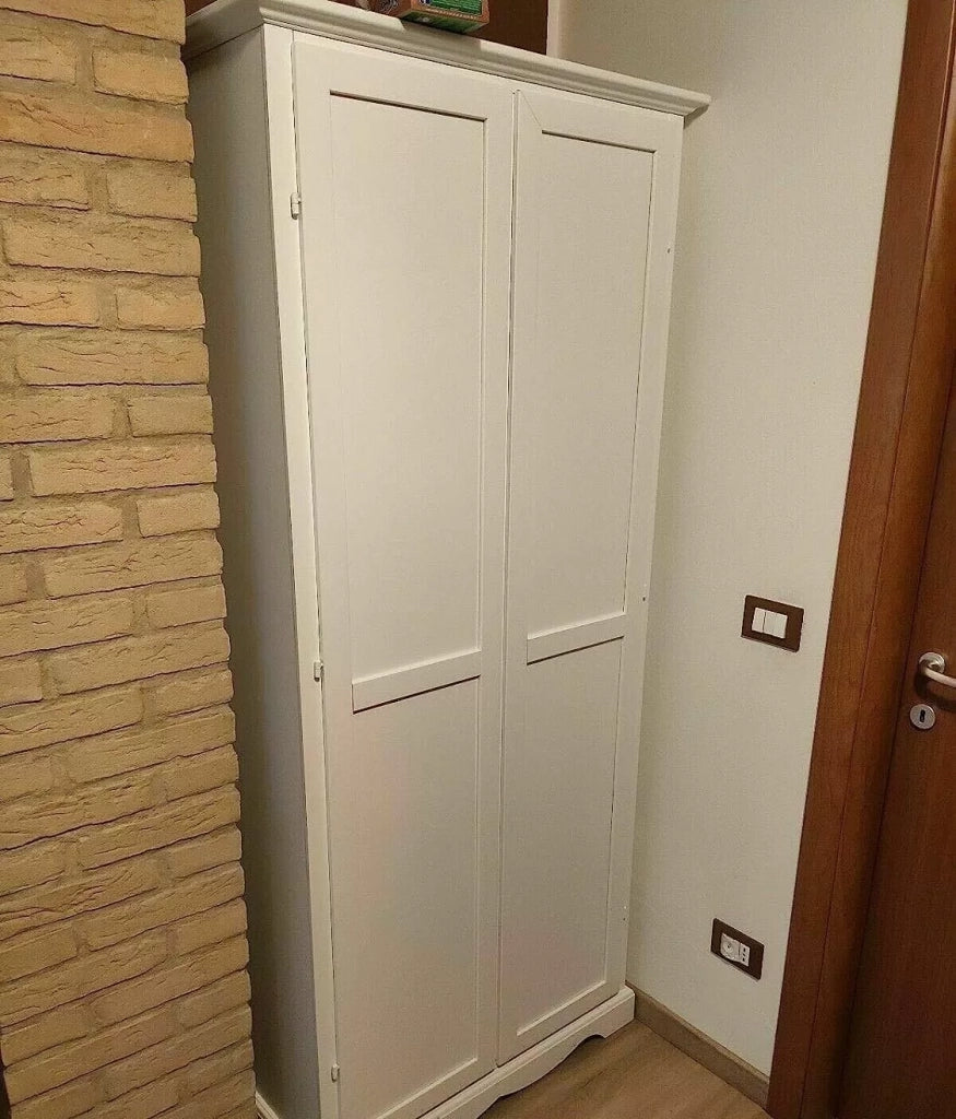 Armadio stipo in legno bianco arte povera 87x40x192h (1520) - Mobili 2G