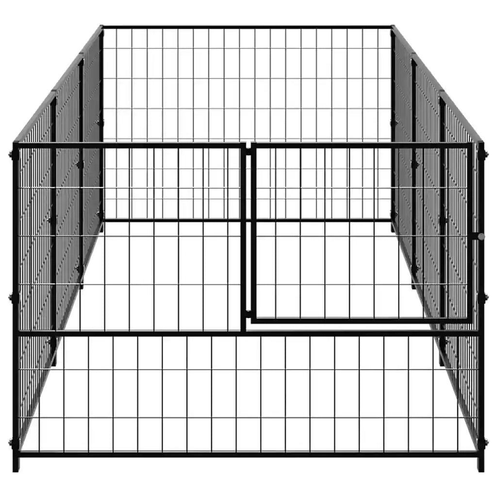 Gabbia per Cani Nera 3 mÂ² in Acciaio cod mxl 49290