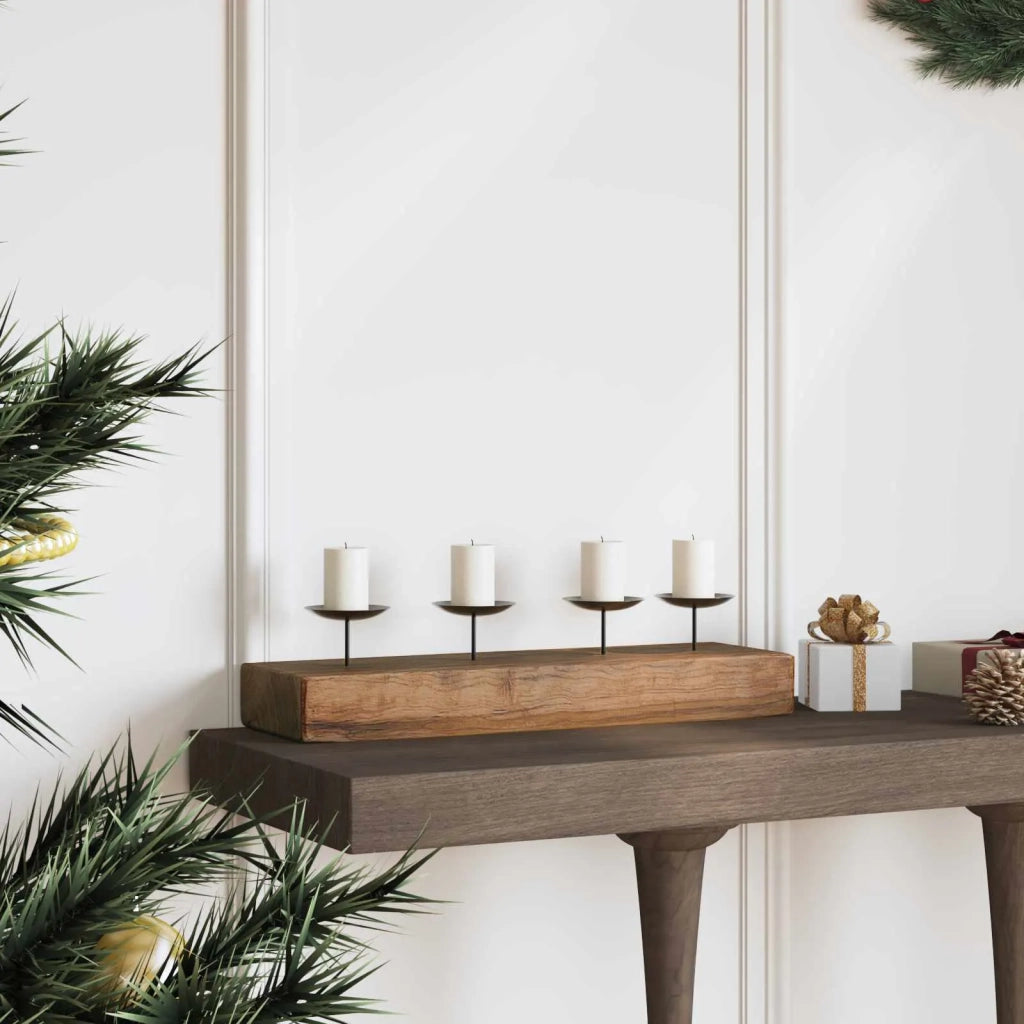 Candelabro Naturale 50 x 15 x 10 cm Legno massello di teak 42012364