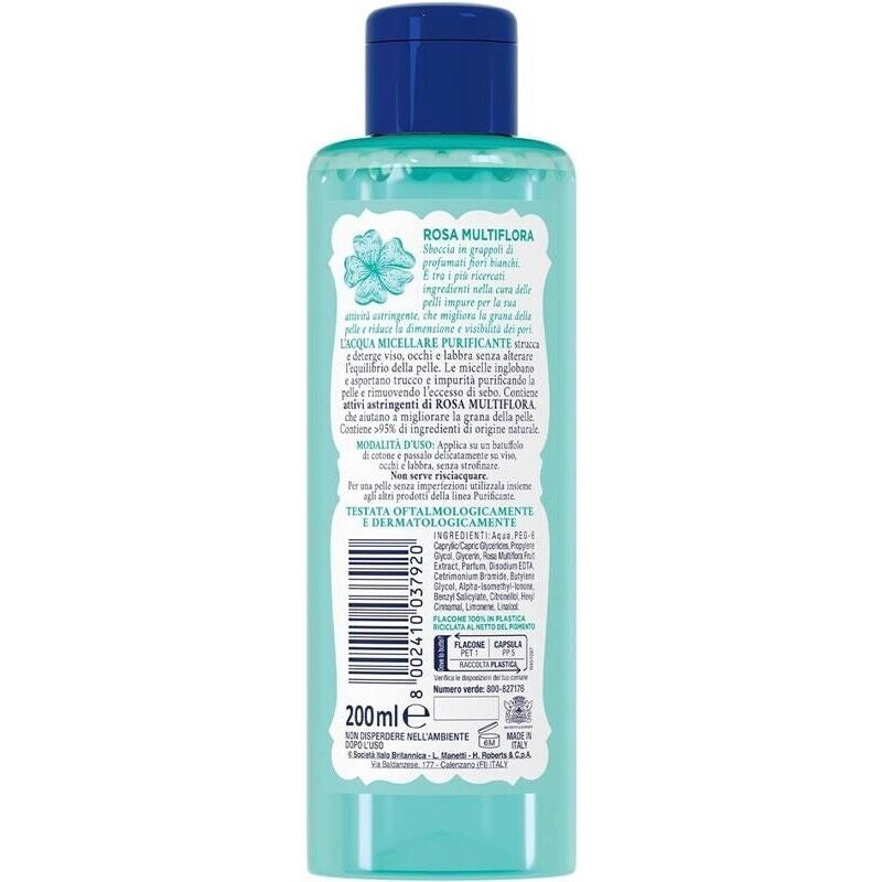 ACQUA MICELLARE ALLE ROSE 200 ML ALLA ROSA MULTIFLORA STRUCCA E OPACIZZA
