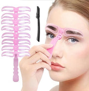 Kit di stencil per sopracciglia 8 pezzi - Kit di stencil con supporto - Stilizzazione delle sopracciglia facile - Sostituisci le sopracciglia senza aiuto - Reutilizzabile - Rosa - Stencil per sopracciglia