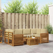 Set di divani da esterno con cuscino 7 pcs Naturale e Beige 3374458