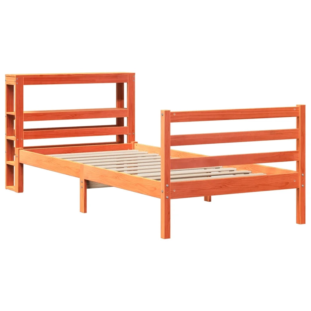 Letto senza Materasso Marrone Cera 75x190 cm in Legno di Pino