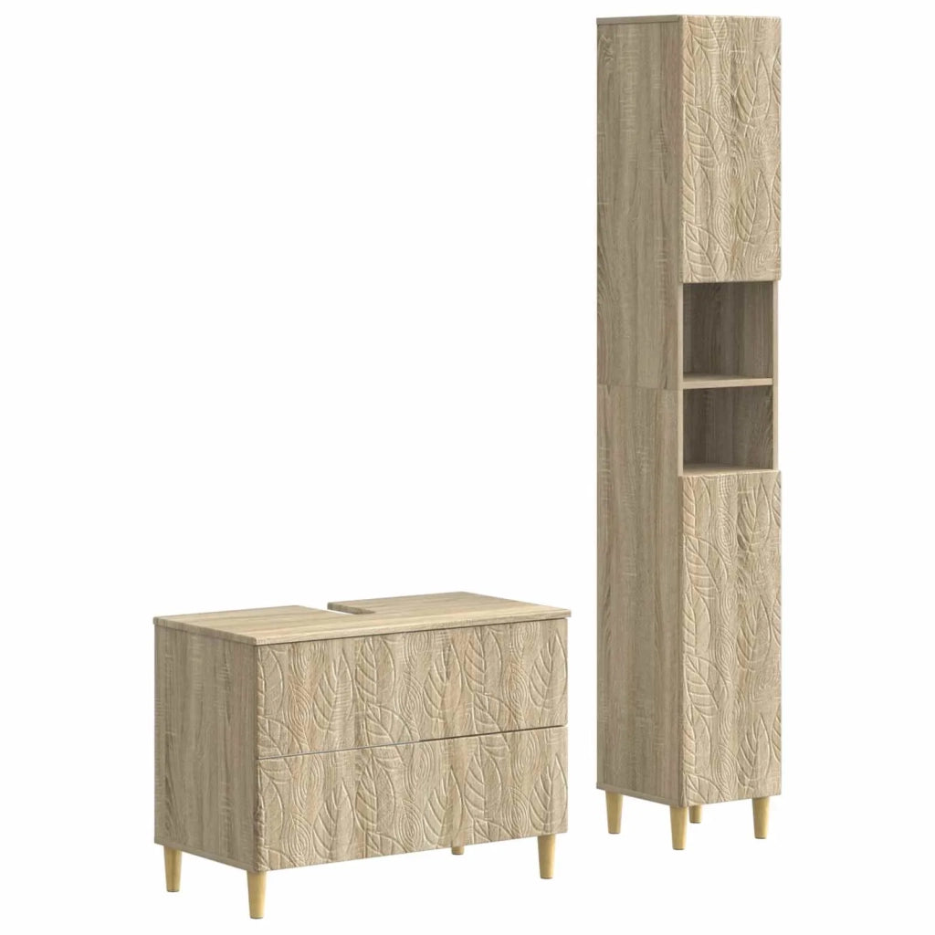 Set di Armadi da Bagno da 2 Pezzi DELFT Rovere Sonoma 3417542