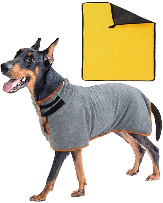 Divano per Animali - Cappotto Assorbente - Adattabile - Grigio - Asciugamano - Adatto per Gatti e Cani