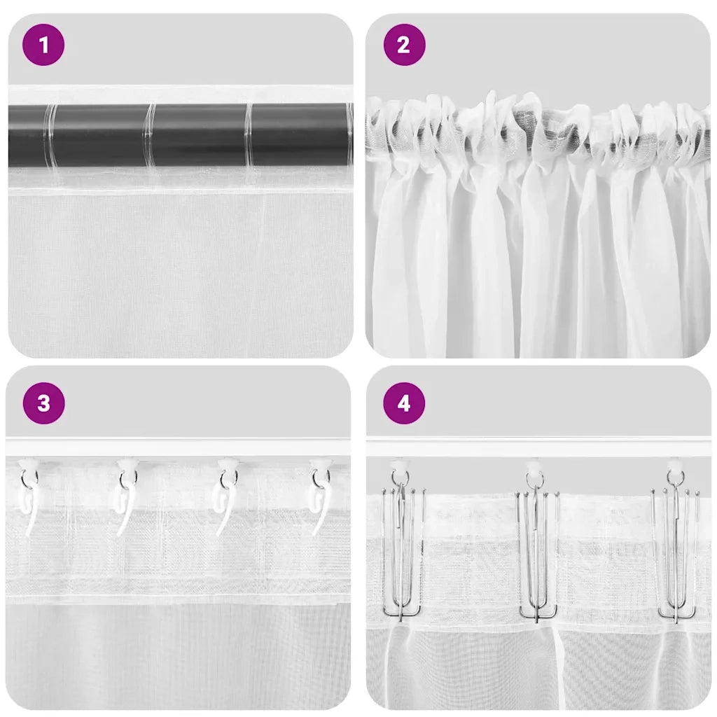 Tende in Voile con Tasche per Aste 2 pz Turchese 4102239