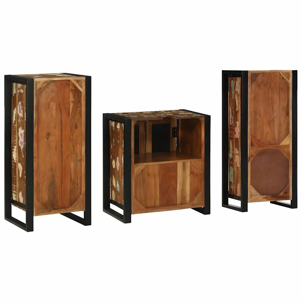 Set di mobili per il bagno 3 pcs Legno Recuperato Massello 3305619