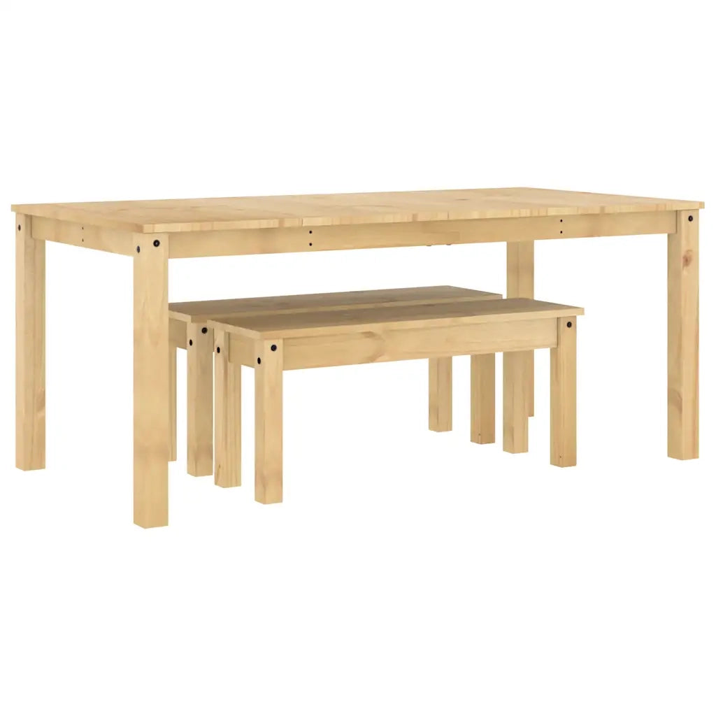 vidaXL Set da Pranzo 3 pz Panama in Legno Massello di Pino