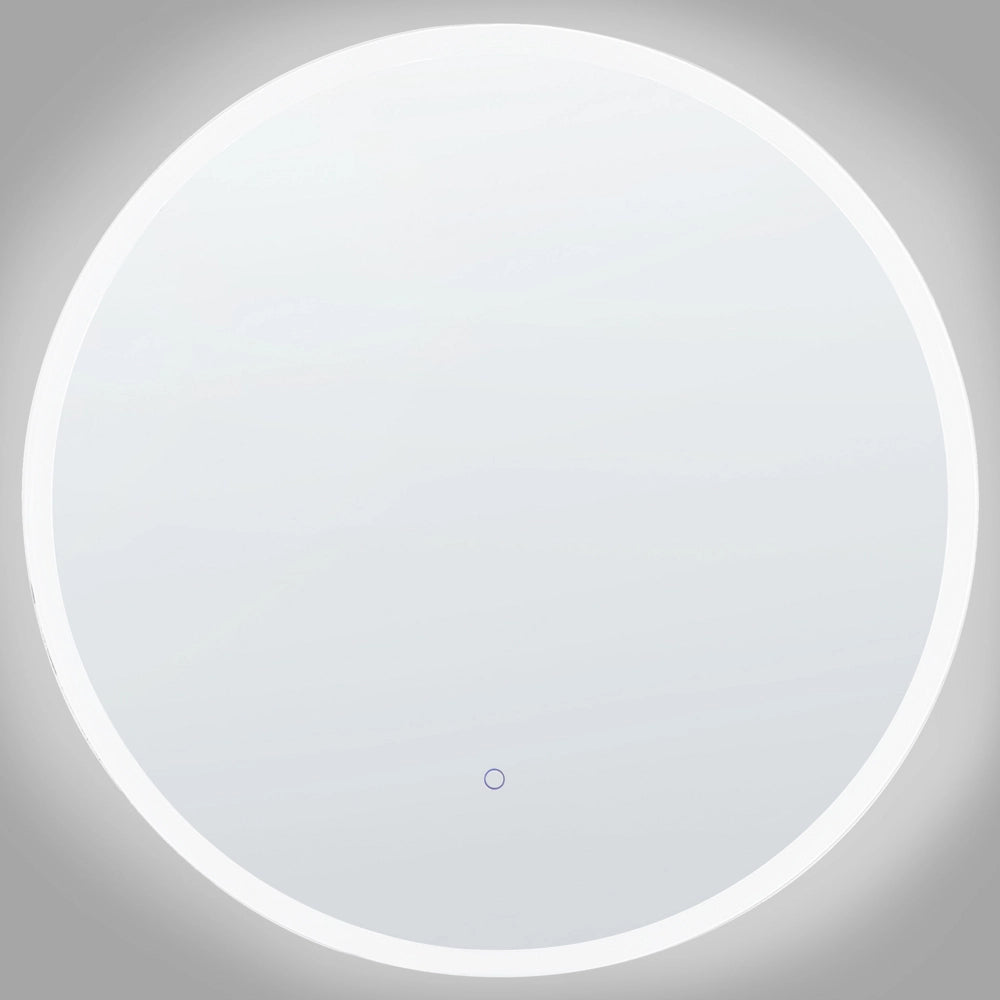 Specchio da muro rotondo color argento con LED ø 79 cm stile moderno contemporaneo bagno illuminazione
