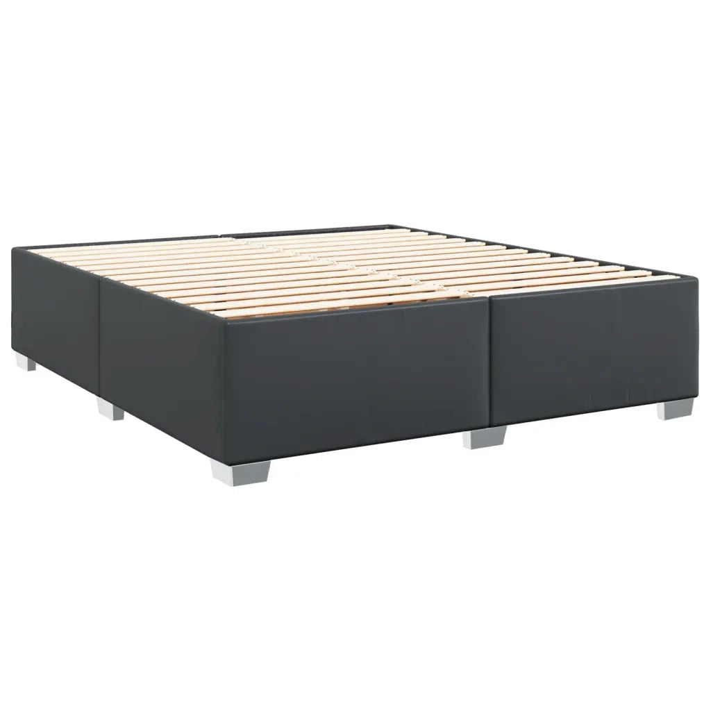 Giroletto a Molle con Materasso Nero 180x200 cm in Similpelle