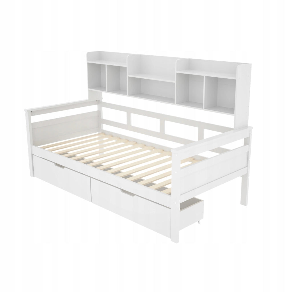 Letto singolo con contenitore - Xylo - 90x200 - Bianco