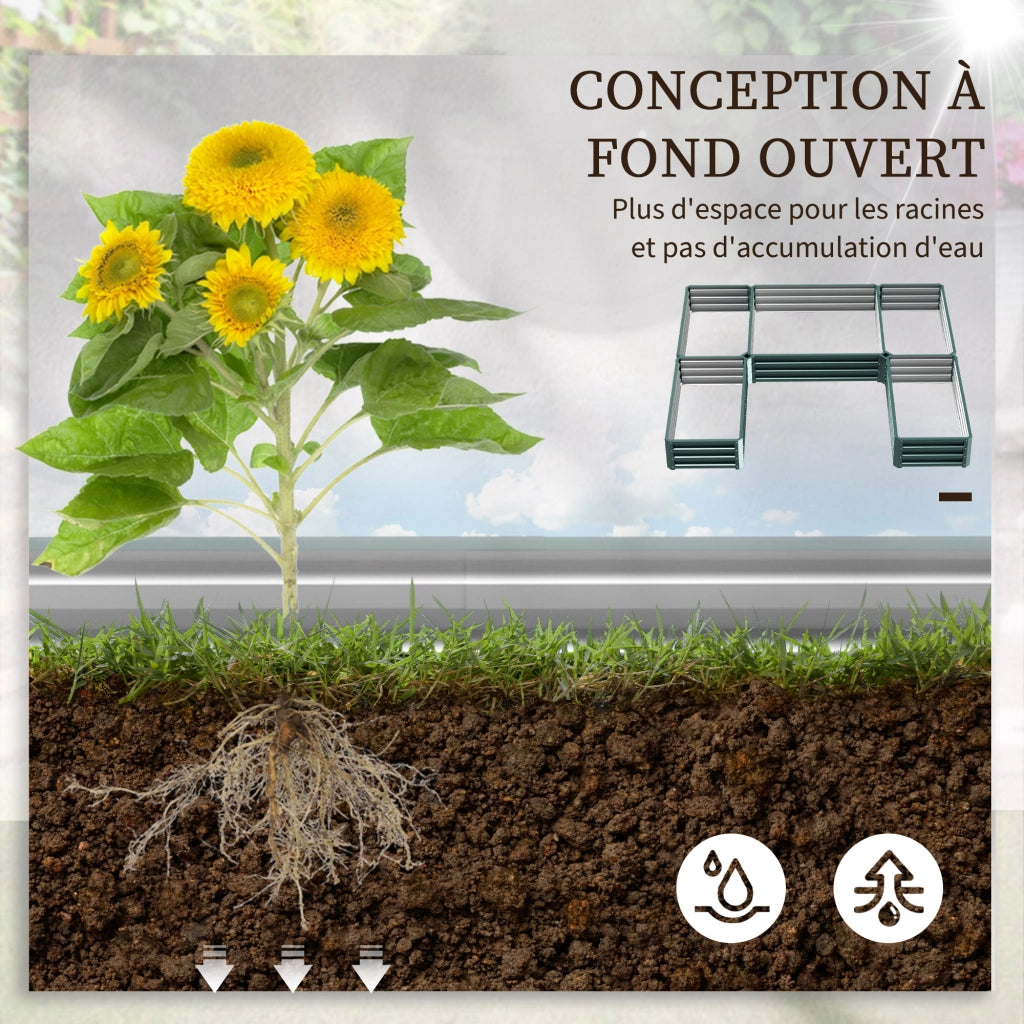 Fioriera Quadrata Giardino ¨C Minimal ¨C Acciaio 5 Pezzi Verde