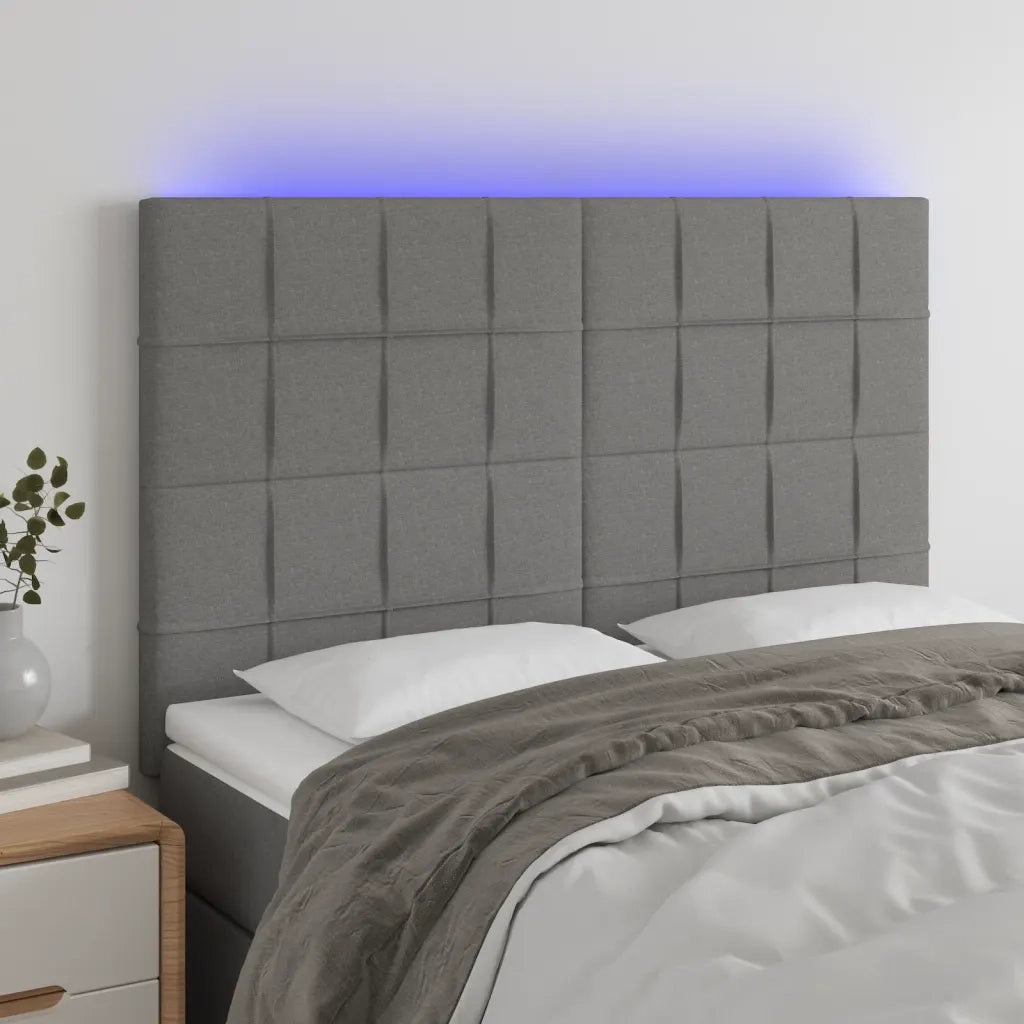 Testiera | Testata a LED GrigioScuro 144x5x118/128cm inTessuto
