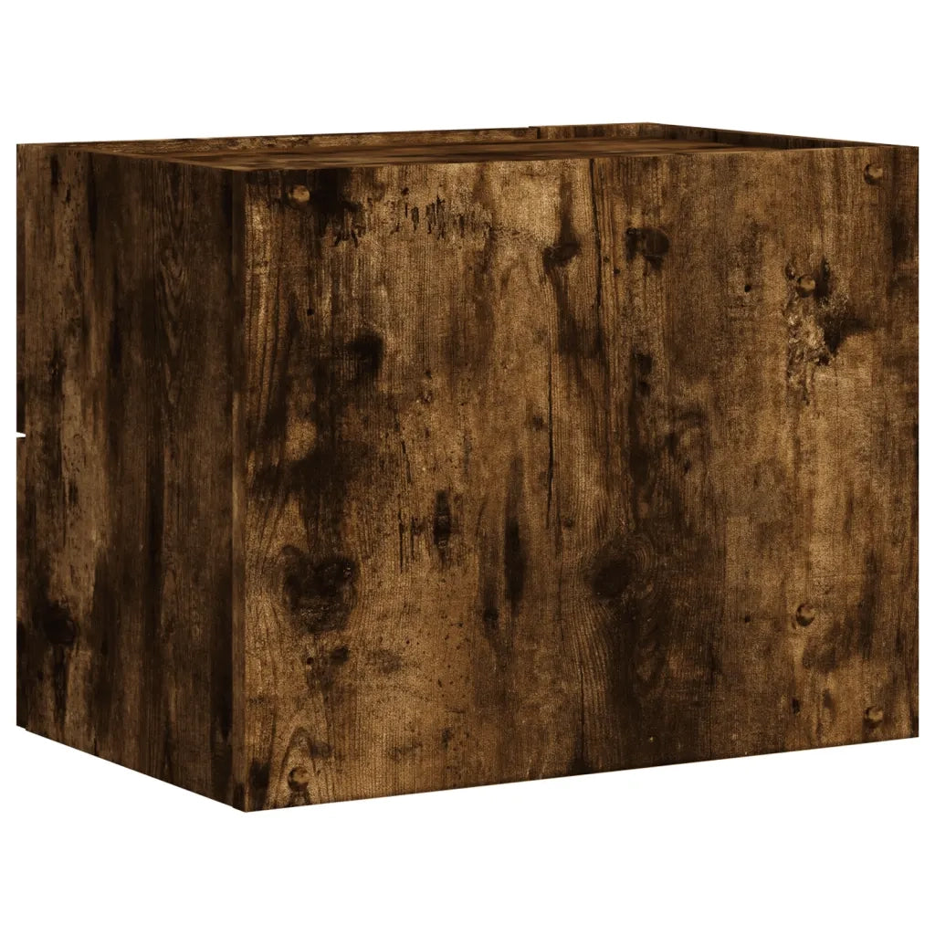 Comodini a Muro 2 pz-Set di 2 Tavolino da notte Rovere Fumo 45x30x35 cm 705306