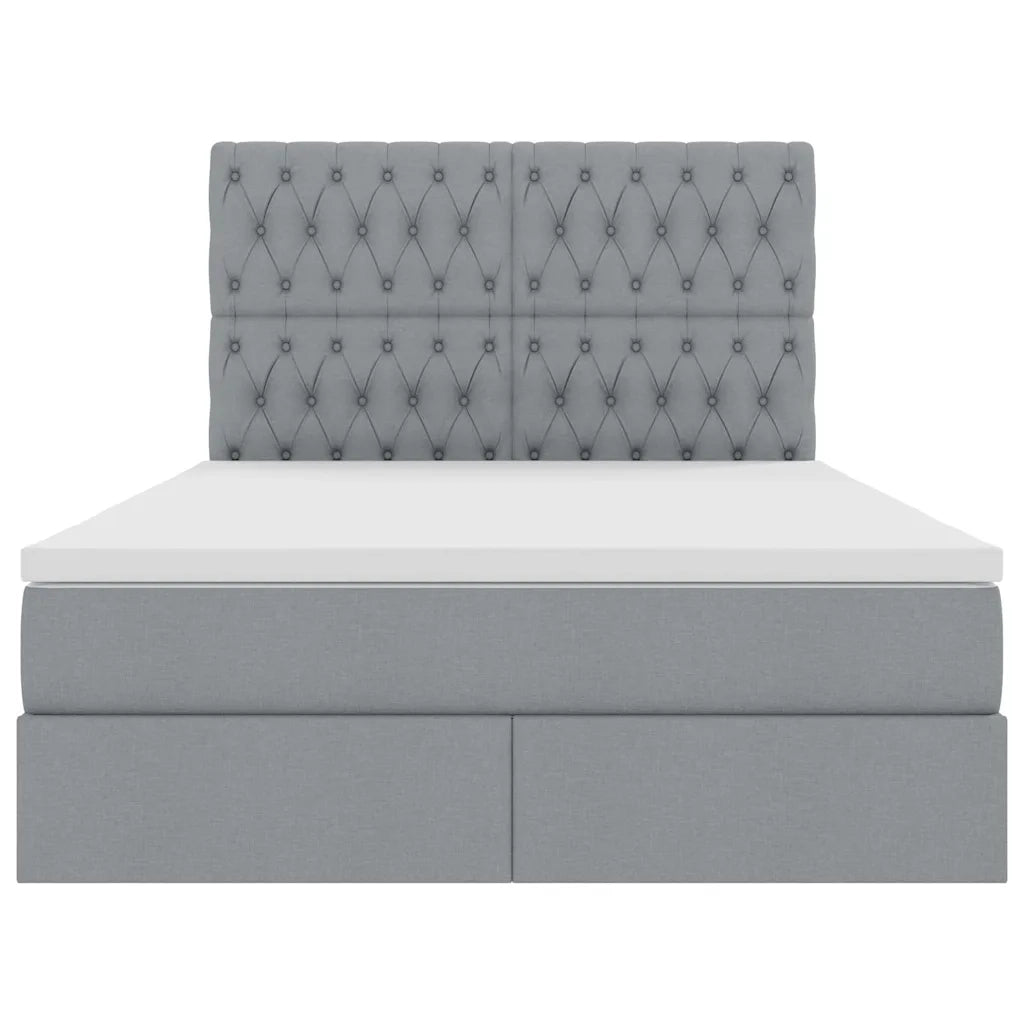 Letto con contenitore e materasso Grigio chiaro 140 x 190 cm