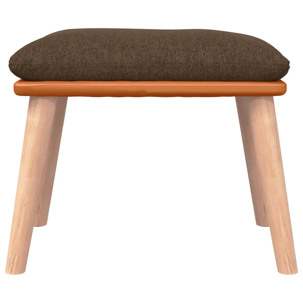 Poggiapiedi Marrone 45x29,5x35 cm in Tessuto e Similpelle 341449