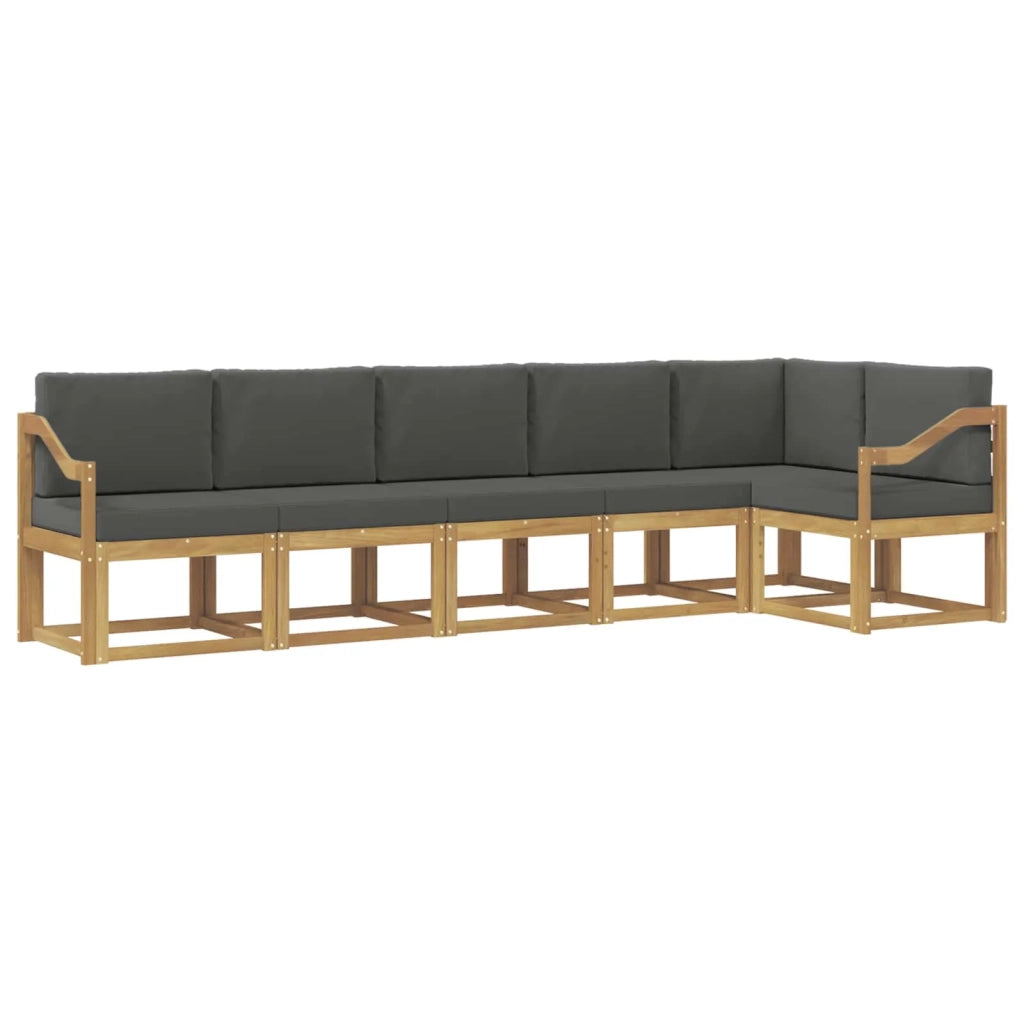 Set di divani da esterno 6 pz Bianco e Antracite Poliestere 3387716