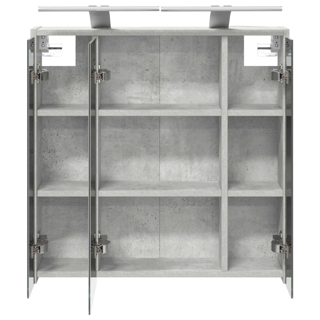Mobiletto per specchio da bagno Grigio cemento