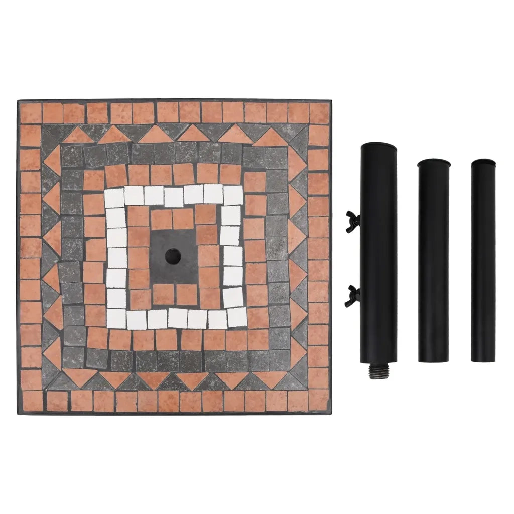 Base per Ombrellone Terracotta e Bianco Quadrata 12 kg 362226