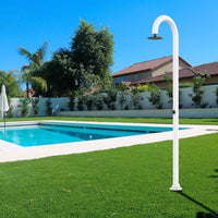 Doccia da Giardino ad Acqua Fredda in Alluminio con Timer Sined Luna Bianco