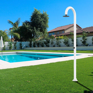 Doccia da Giardino ad Acqua Fredda in Alluminio con Timer Sined Luna Bianco