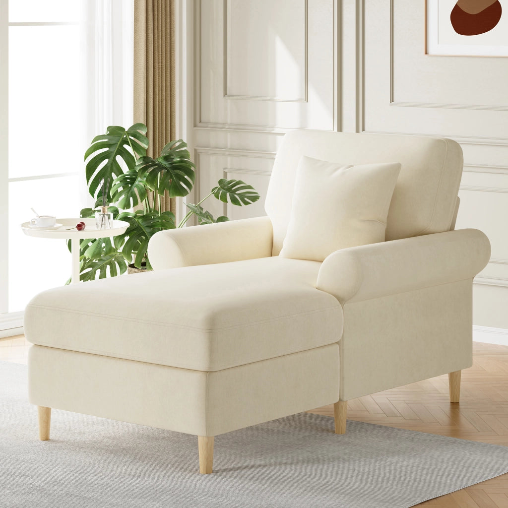POLTRONA RELAX Reclinabile 133x87x90 cm Velluto Beige
