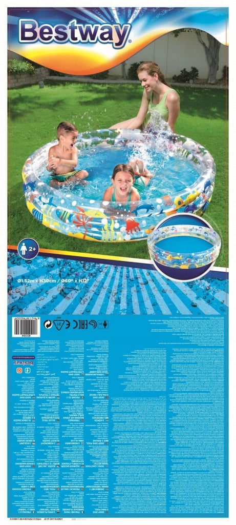 Bestway 51004 Deep Dive Piscina Gonfiabile per Bambini 3 Anelli 152x30 cm 282 L colore Blu