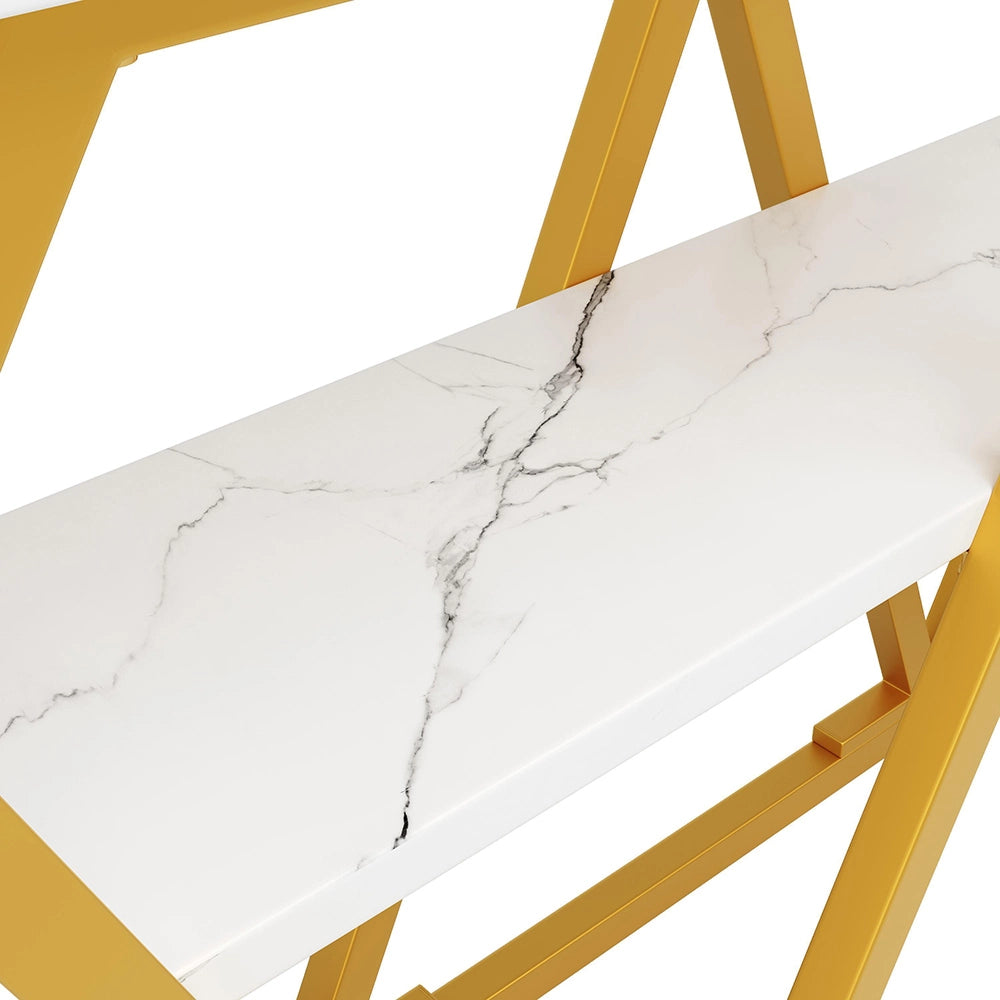 Console da pranzo in legno - Xylo - 120x29.5x80cm - Design effetto marmo