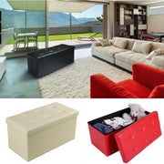 Trade Shop - Pouf Scatola Contenitore Rettangolare Similpelle Cassapanca Poggiapiedi Colore -