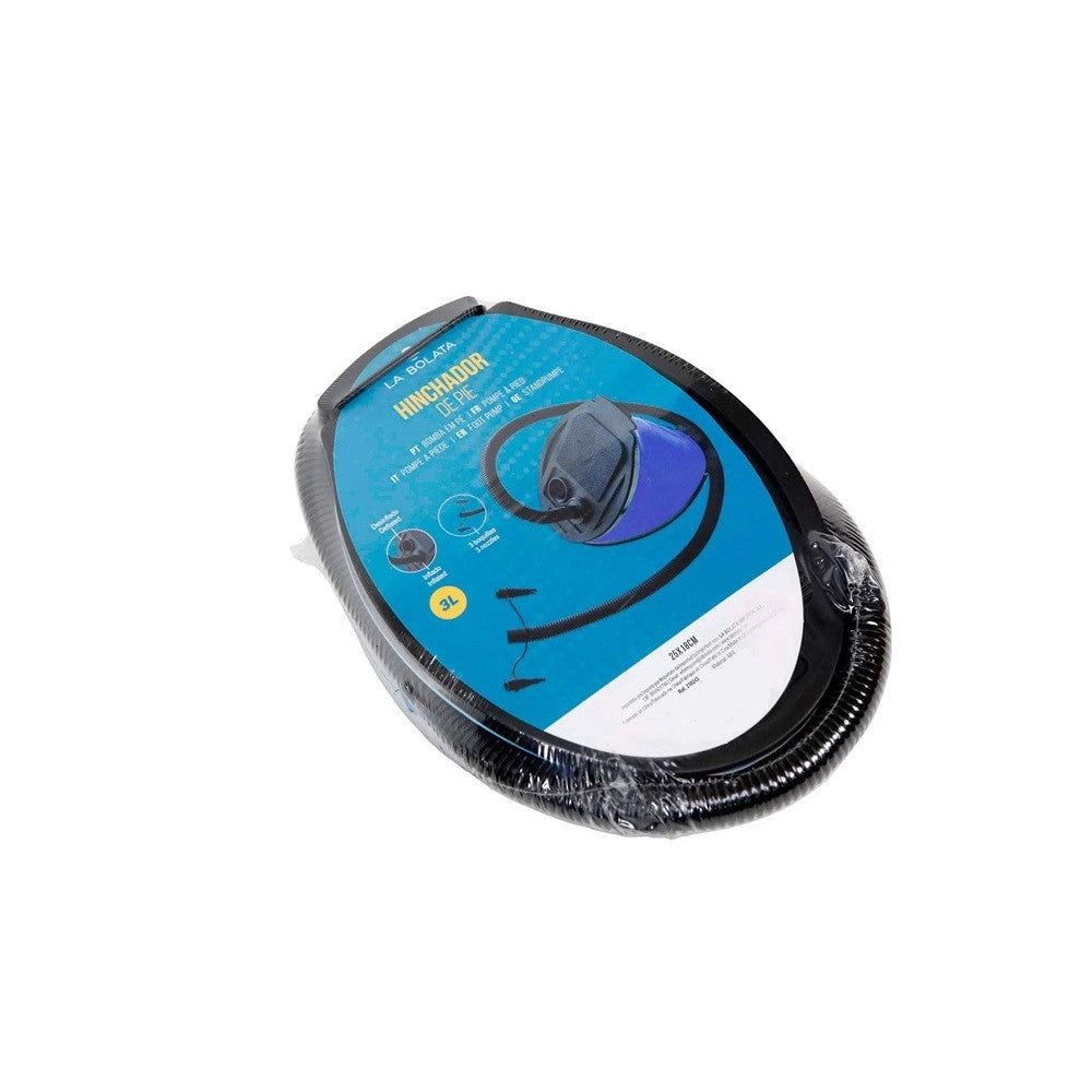 Trade Shop - Pompa A Pedale Blu 3lt Gonfiatore Portatile Piedi Gonfiabile A Soffietto 23x17cm 016999 -