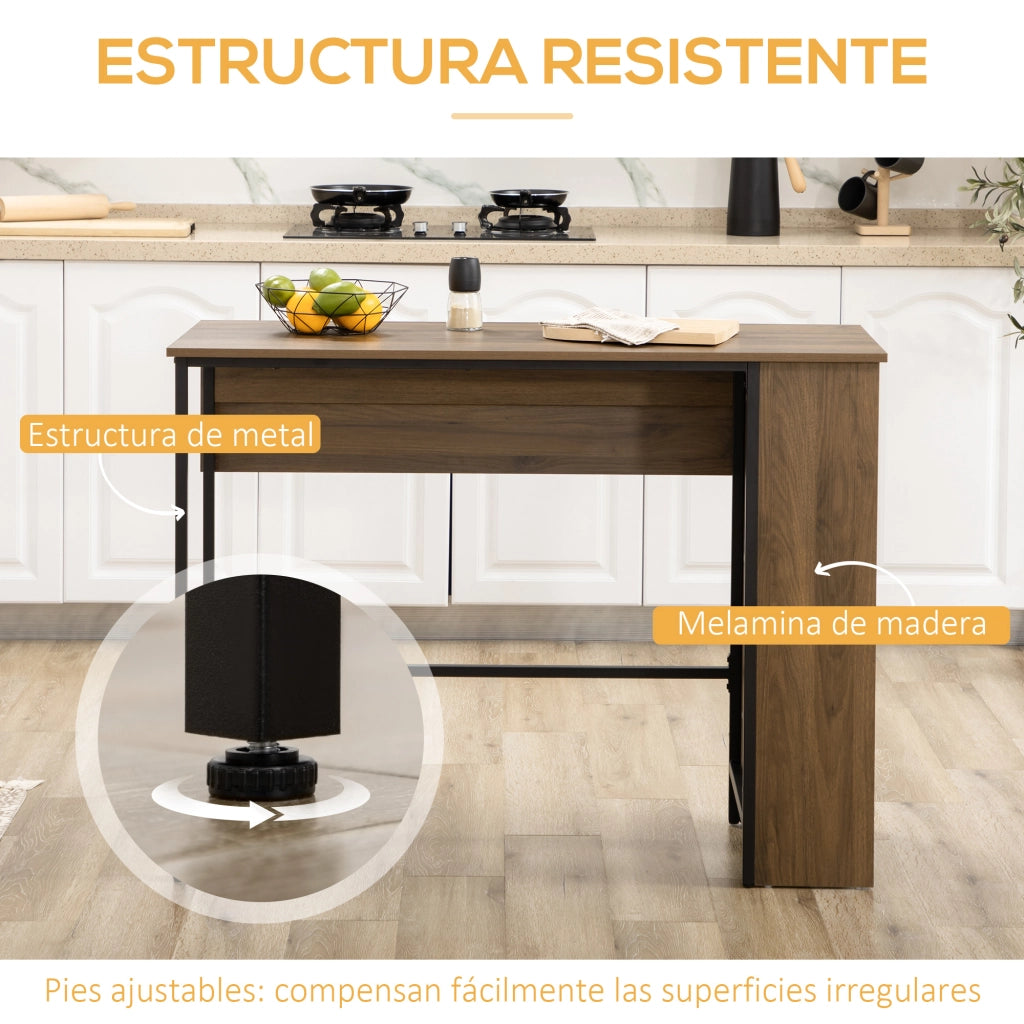 Tavolo da pranzo allungabile con 3 ripiani ¨C Xylo ¨C metallo marrone 120x76x91,4cm