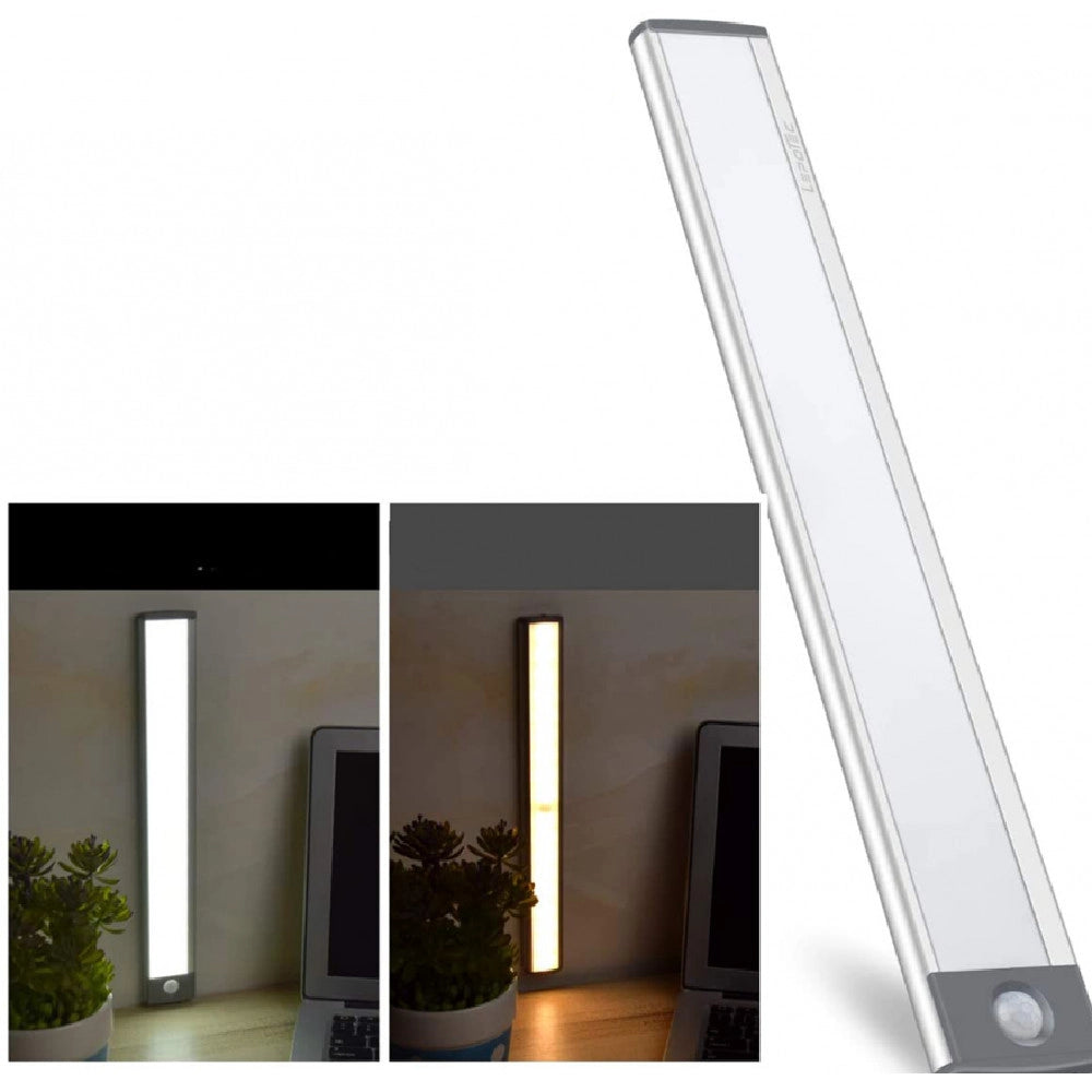 Trade Shop - Lampada Led Ricaricabile Armadio 3w Usb Sensore Movimento Crepuscolare -