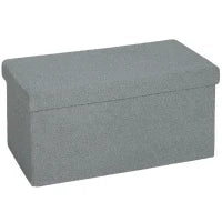 Panca Contenitore Imbottita con Coperchio, 76x38x38 cm, Grigio Scuro